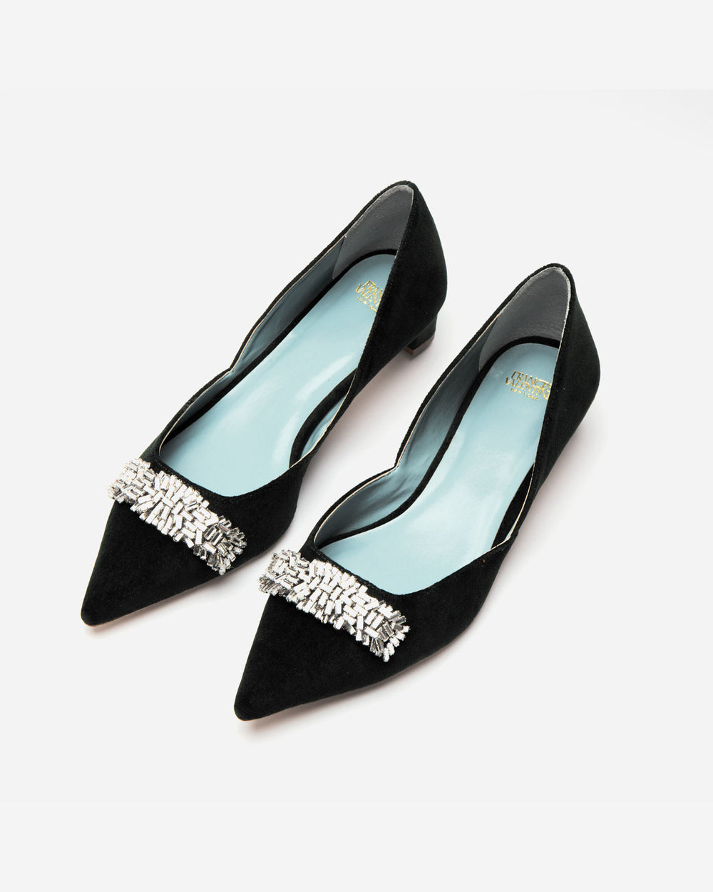 Paula Mini Block Heel - Velvet Black Heels Frances Valentine