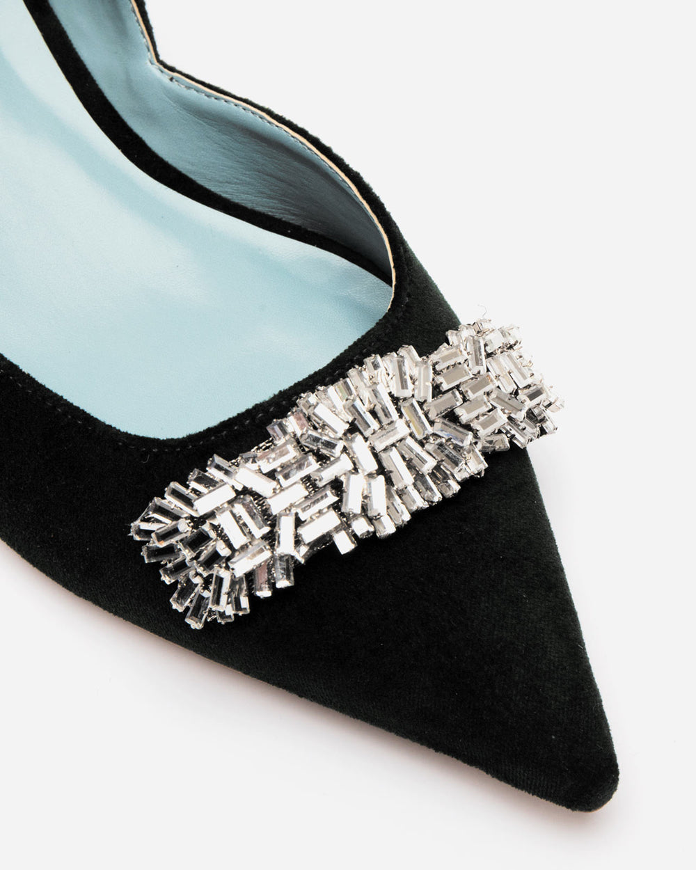 Paula Mini Block Heel - Velvet Black Heels Frances Valentine
