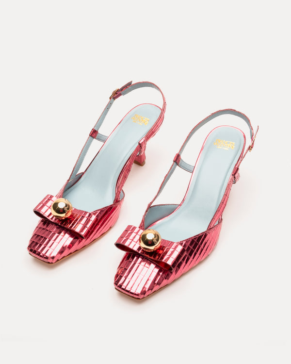 Raquel Disco Pump - Leather Rose Heels Frances Valentine