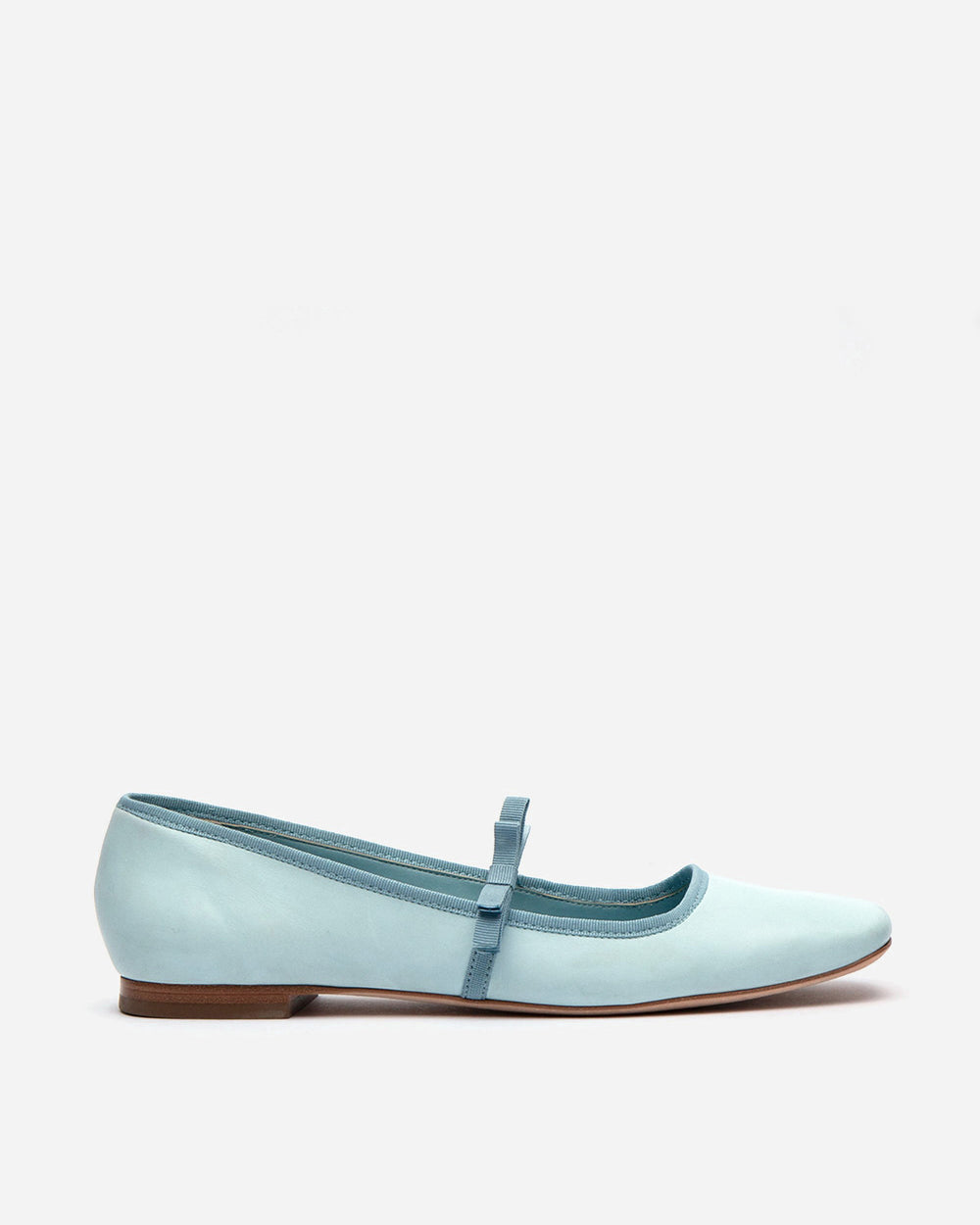 Jude Mary Jane Flat - Leather Light Blue Flats Frances Valentine