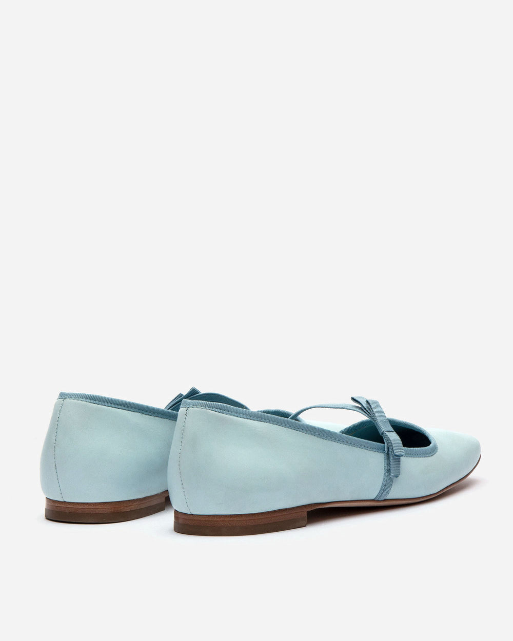 Jude Mary Jane Flat - Leather Light Blue Flats Frances Valentine