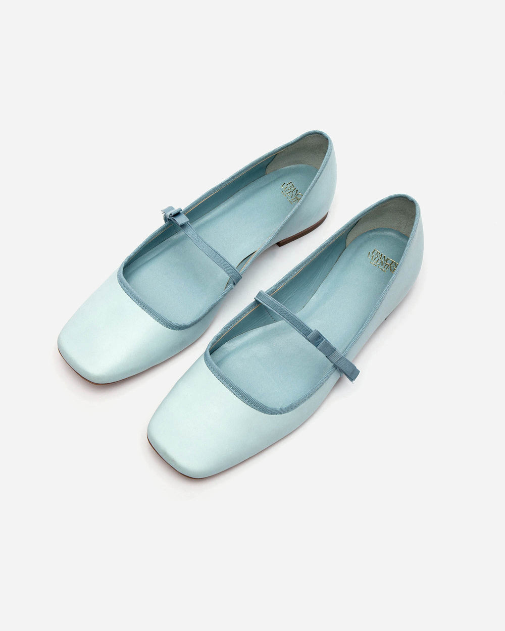 Jude Mary Jane Flat - Leather Light Blue Flats Frances Valentine