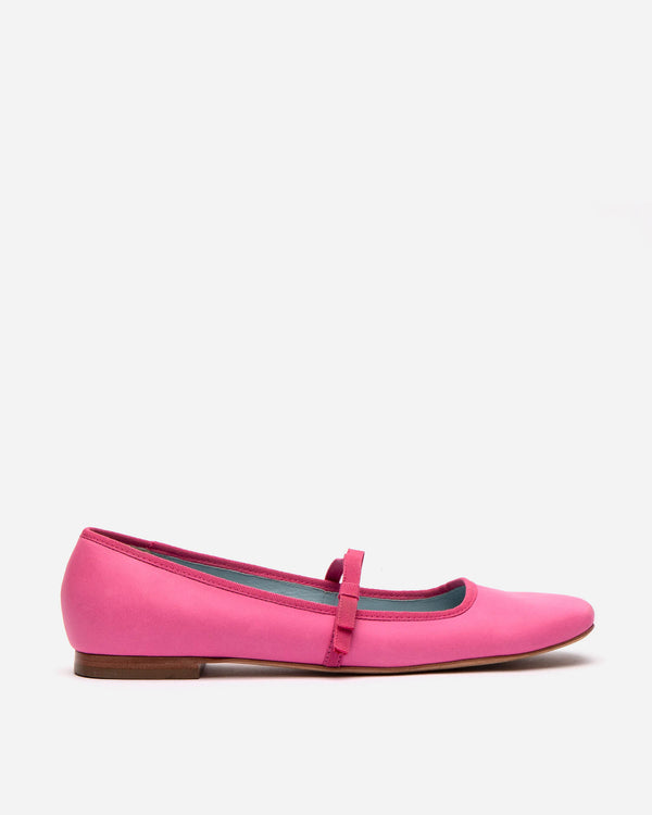 Jude Mary Jane Flat - Leather Pink Flats Frances Valentine