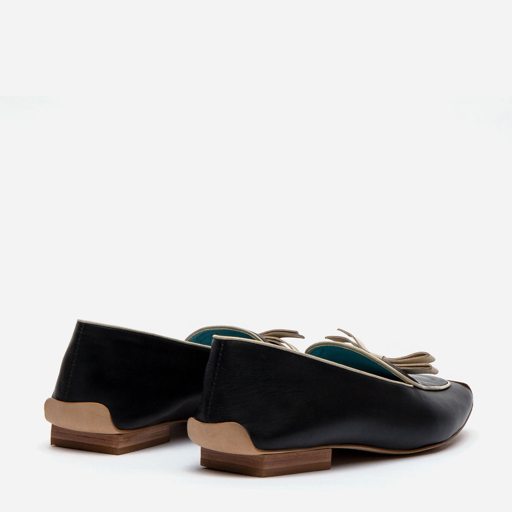 Suzanne Loafer - Leather Black Oyster Loafers Frances Valentine