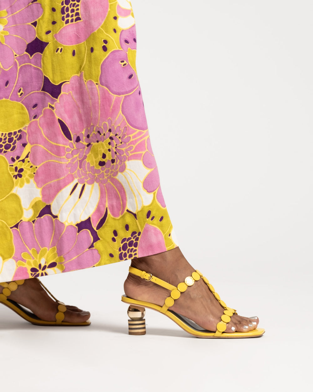Kiki Mini Dot Heel - Yellow Heels Frances Valentine