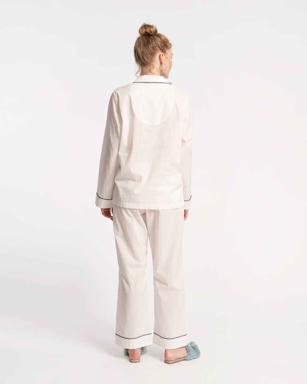 Teddy Pajama Pant White Navy Pajamas Frances Valentine