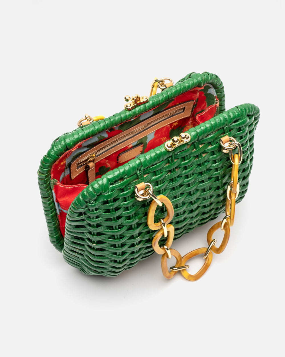 Hen Wicker Basket - Green Basket Frances Valentine