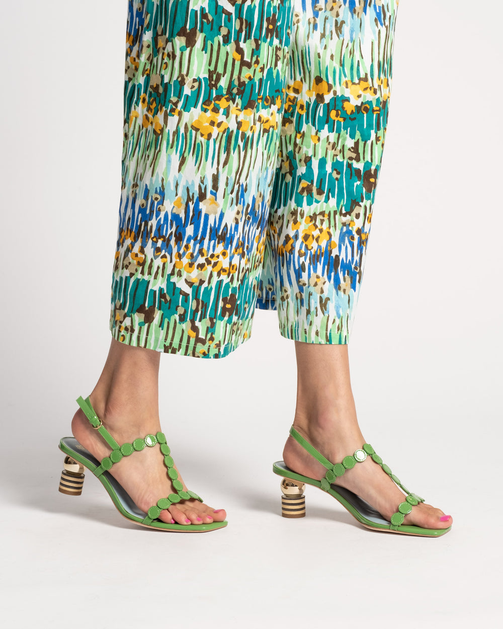 Kiki Mini Dot Heel - Green Heels Frances Valentine