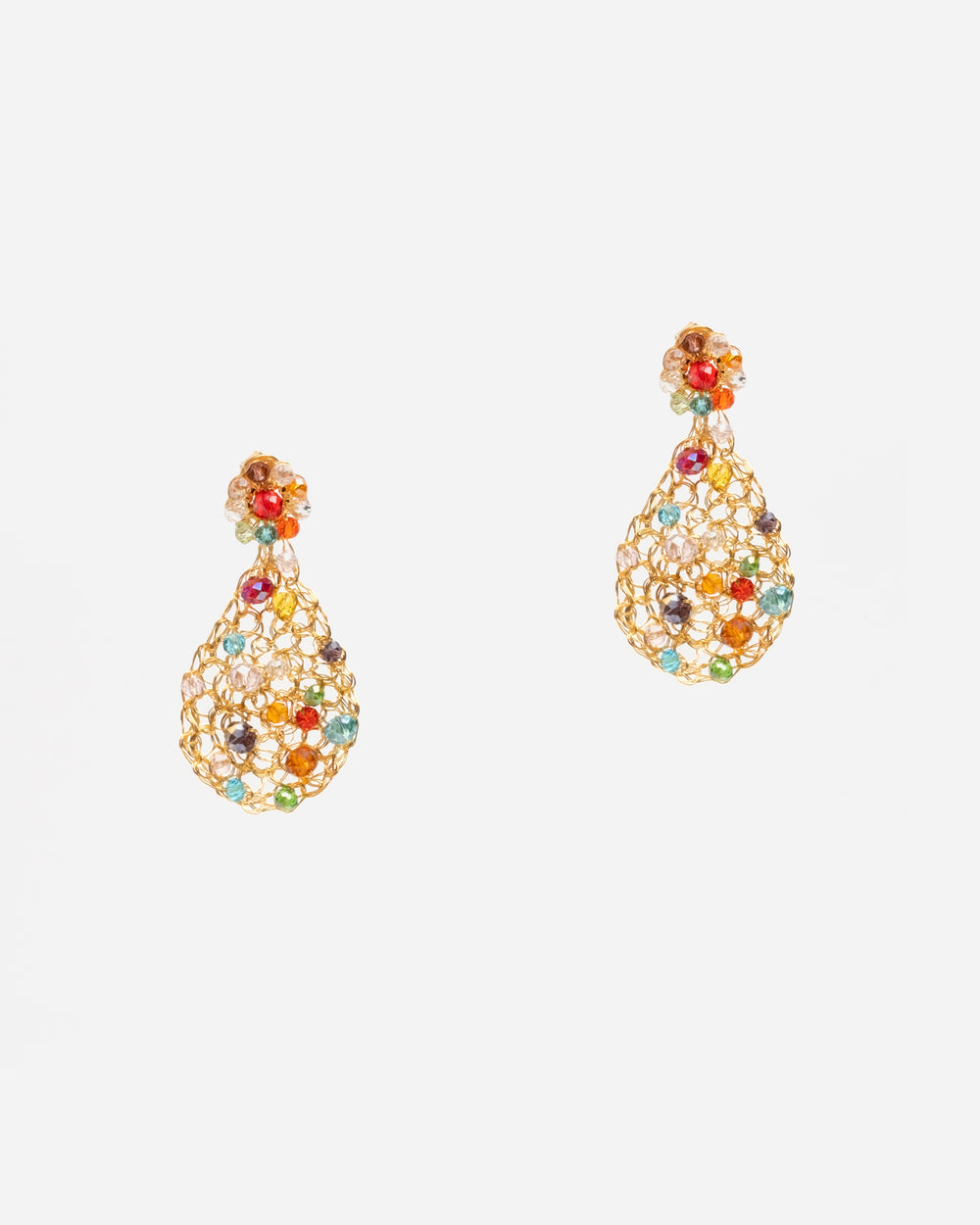 Crochet Teardrop Earring - Multi Earrings Lavish