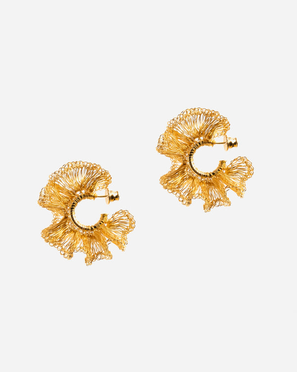 Crochet Ruffled Hoop Earring Earrings Lavish