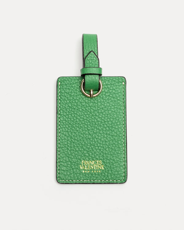 Luggage Tag Tumbled Leather Green Luggage Tag Frances Valentine