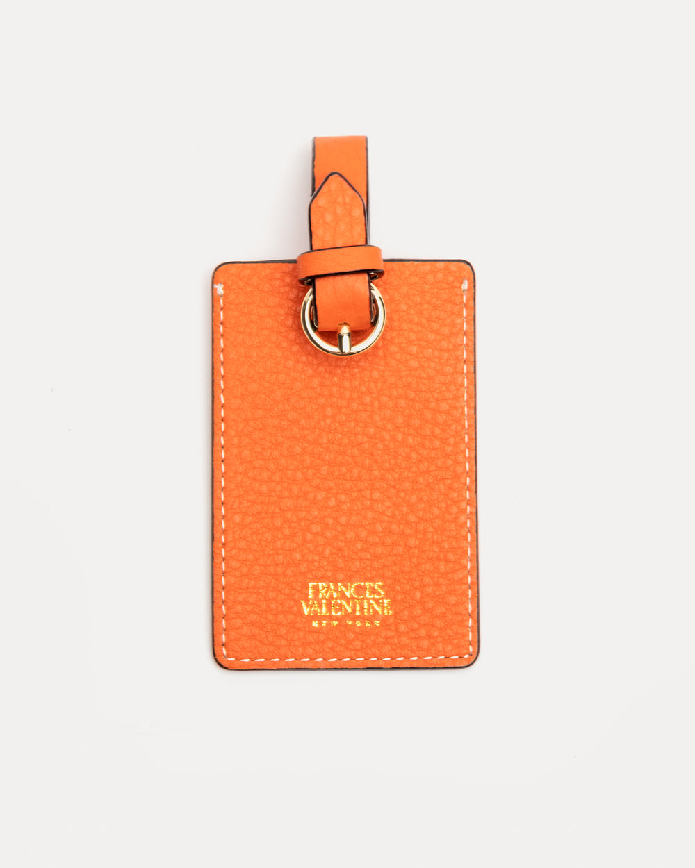 Luggage Tag Tumbled Leather Tangerine Luggage Tag Frances Valentine
