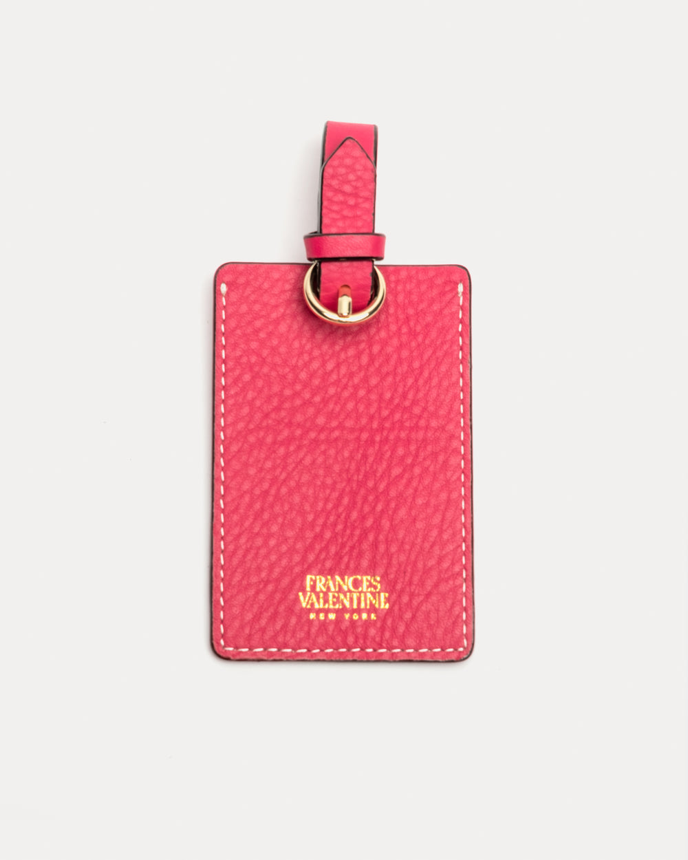 Luggage Tag Tumbled Leather Pink Luggage Tag Frances Valentine