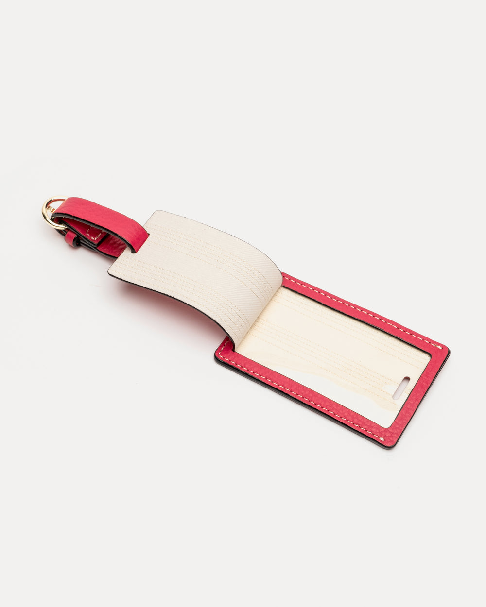 Luggage Tag Tumbled Leather Pink Luggage Tag Frances Valentine