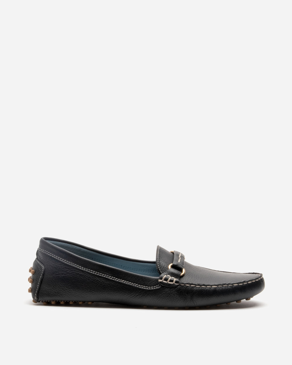 Charlie Driving Loafer - Tumbled Leather Black Loafers Frances Valentine