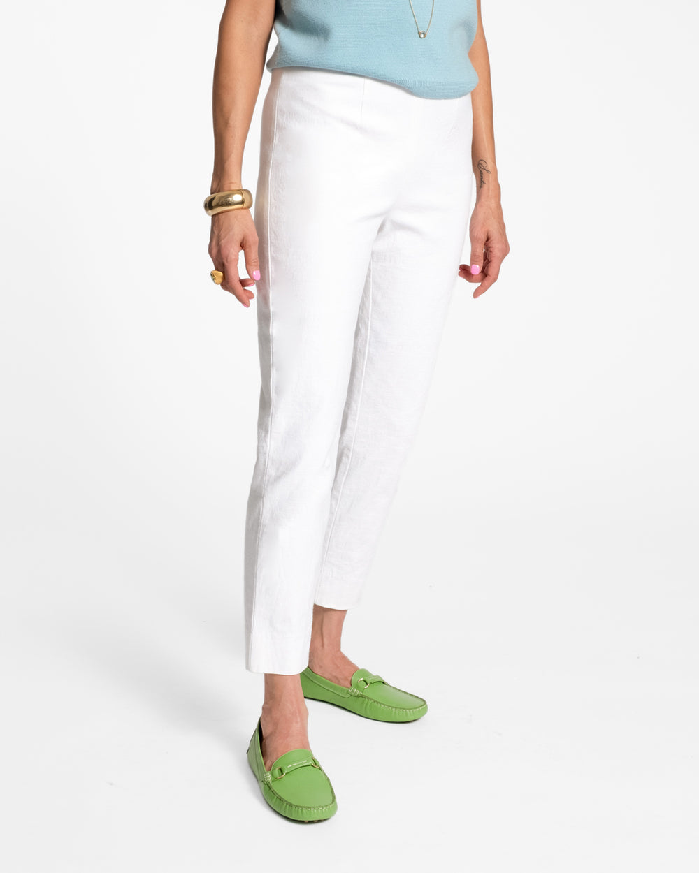 Lucy Cigarette Pant - White Pants Frances Valentine