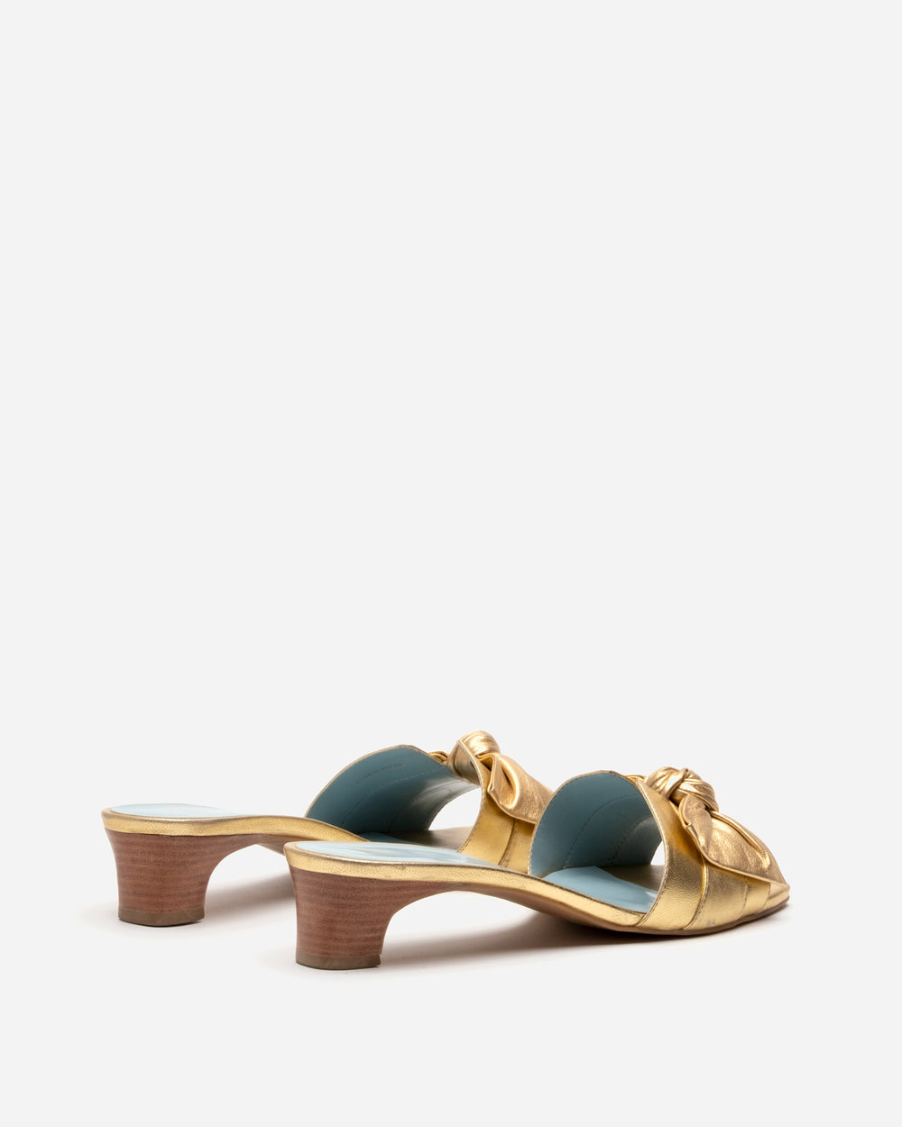 Sandy Slide Heel - Nappa Leather Platino Heels Frances Valentine