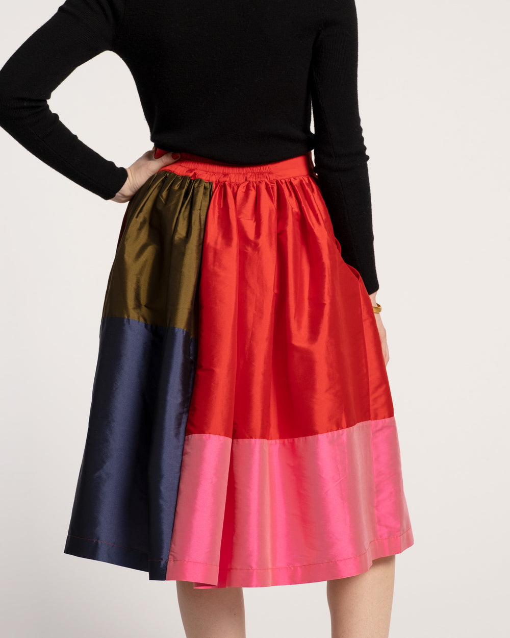 Barbara Midi Skirt - Colorblock Skirts Frances Valentine
