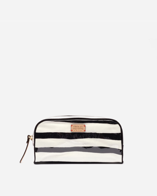 Small Cosmetic Painterly Stripe Black Oyster Frances Valentine
